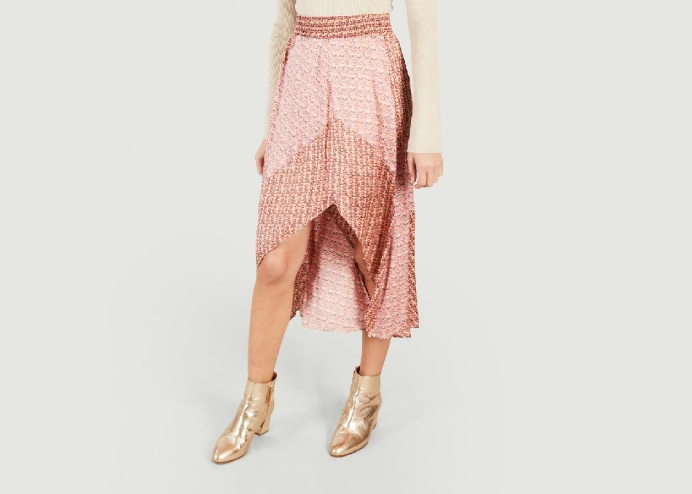 l'exception Jupe asymétrique imprimée Jivio Rose Maje