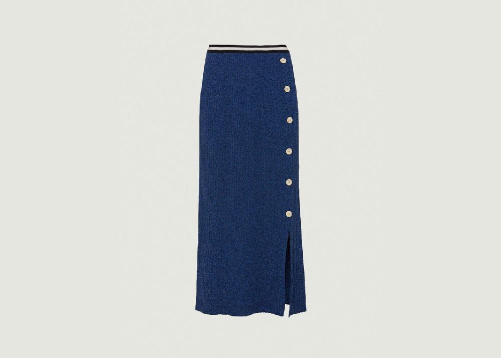 l'exception Jupe Charlotte Bleu Marine Lafrançaise Mailles in France