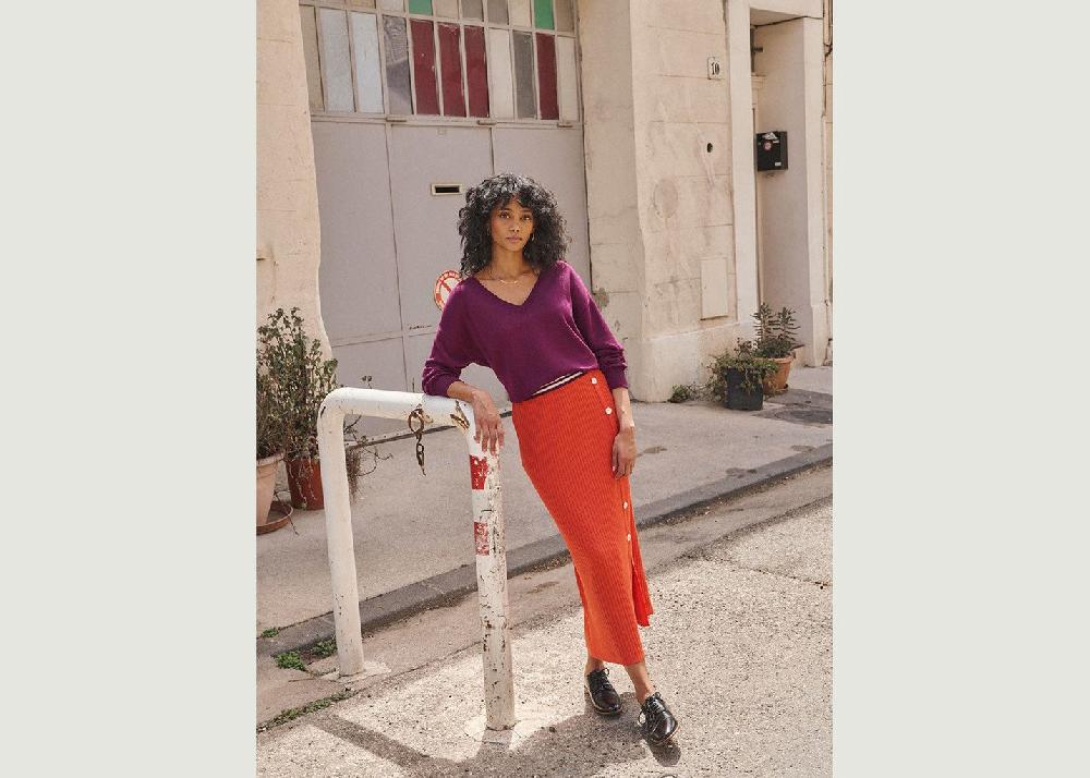 L'exception Jupe Charlotte Orange Lafrançaise Mailles In France