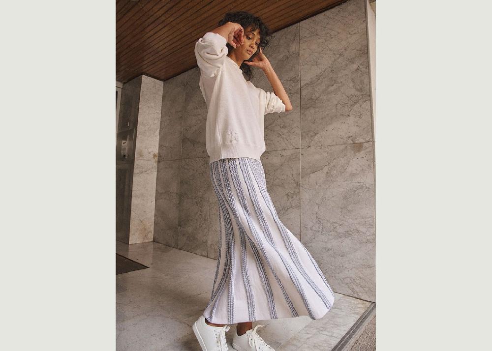 L'exception Jupe Coline Ecru Lafrançaise Mailles In France