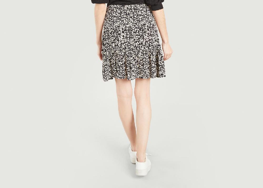 L'exception Jupe Courte Boutonnée Motif Fleuri Othile Noir Petite Mendigote Paris