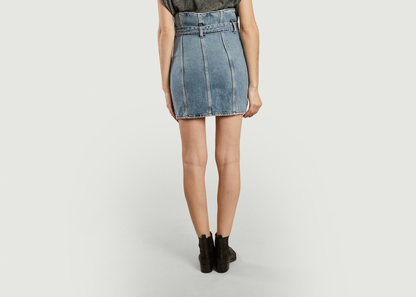 L'exception Jupe Courte Ceinturée En Jean Melay Denim IRO Paris