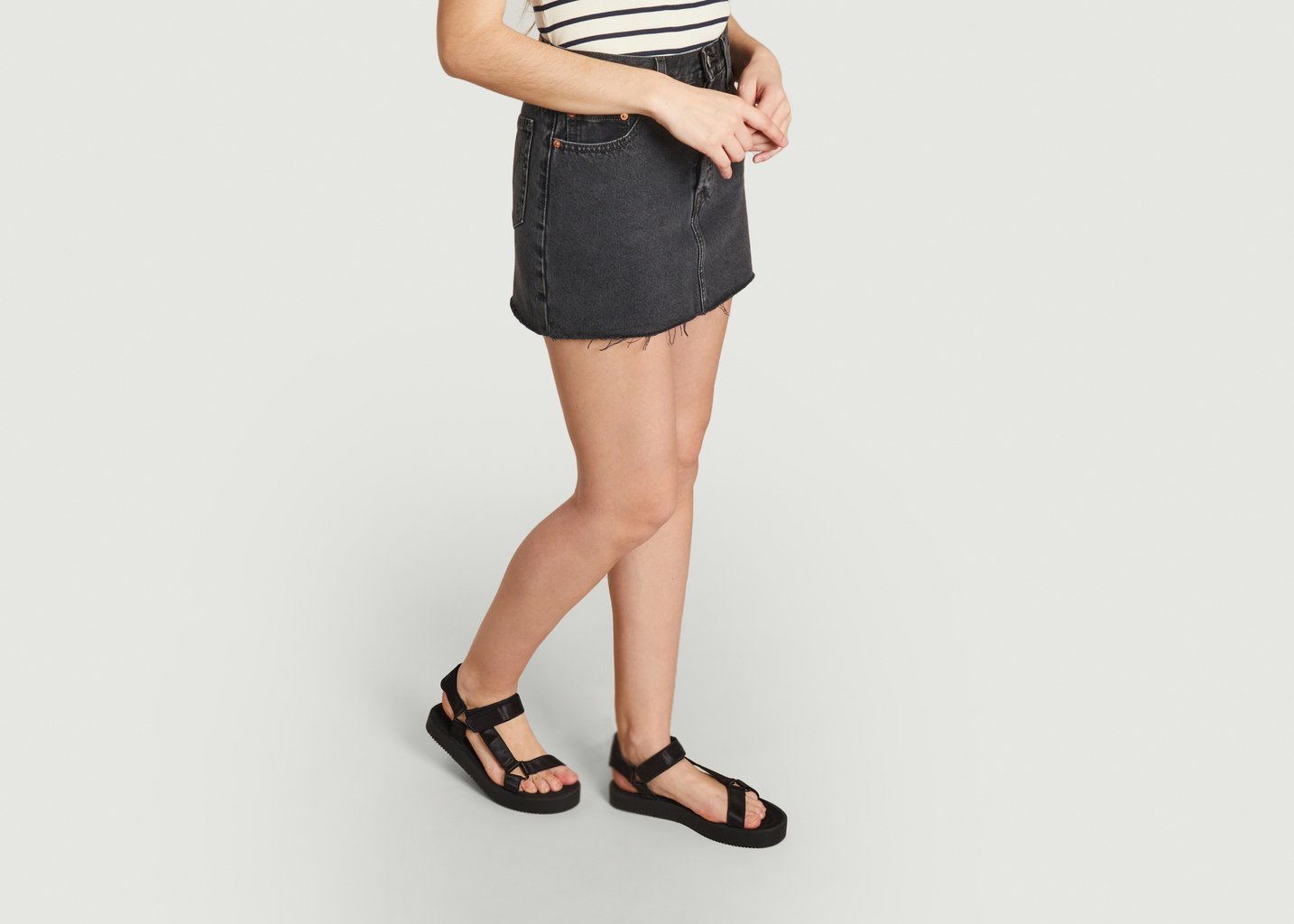 L'exception Jupe Courte En Denim Teinté Icon Noir Levi's Red Tab