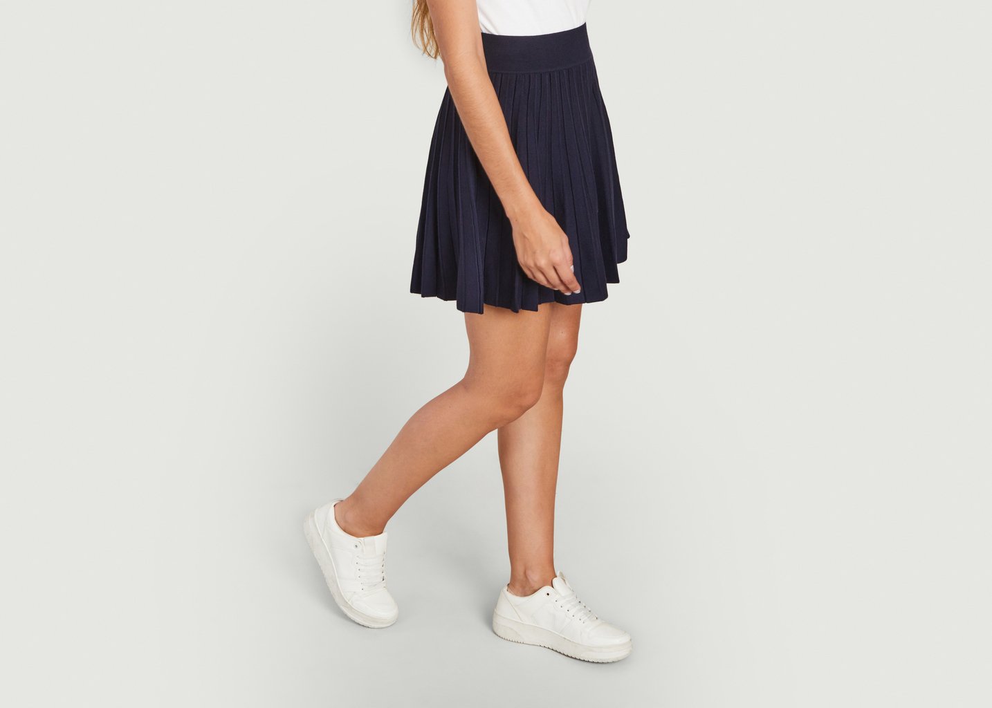 L'exception Jupe Courte Plissée Bleu Marine Polo Ralph Lauren