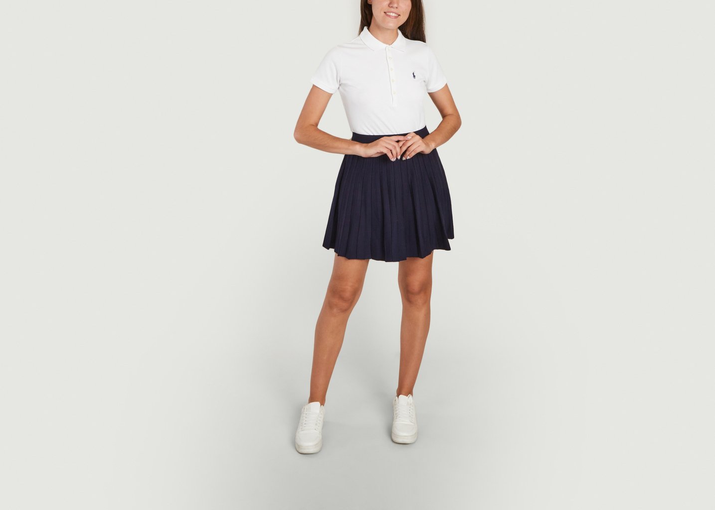 L'exception Jupe Courte Plissée Bleu Marine Polo Ralph Lauren