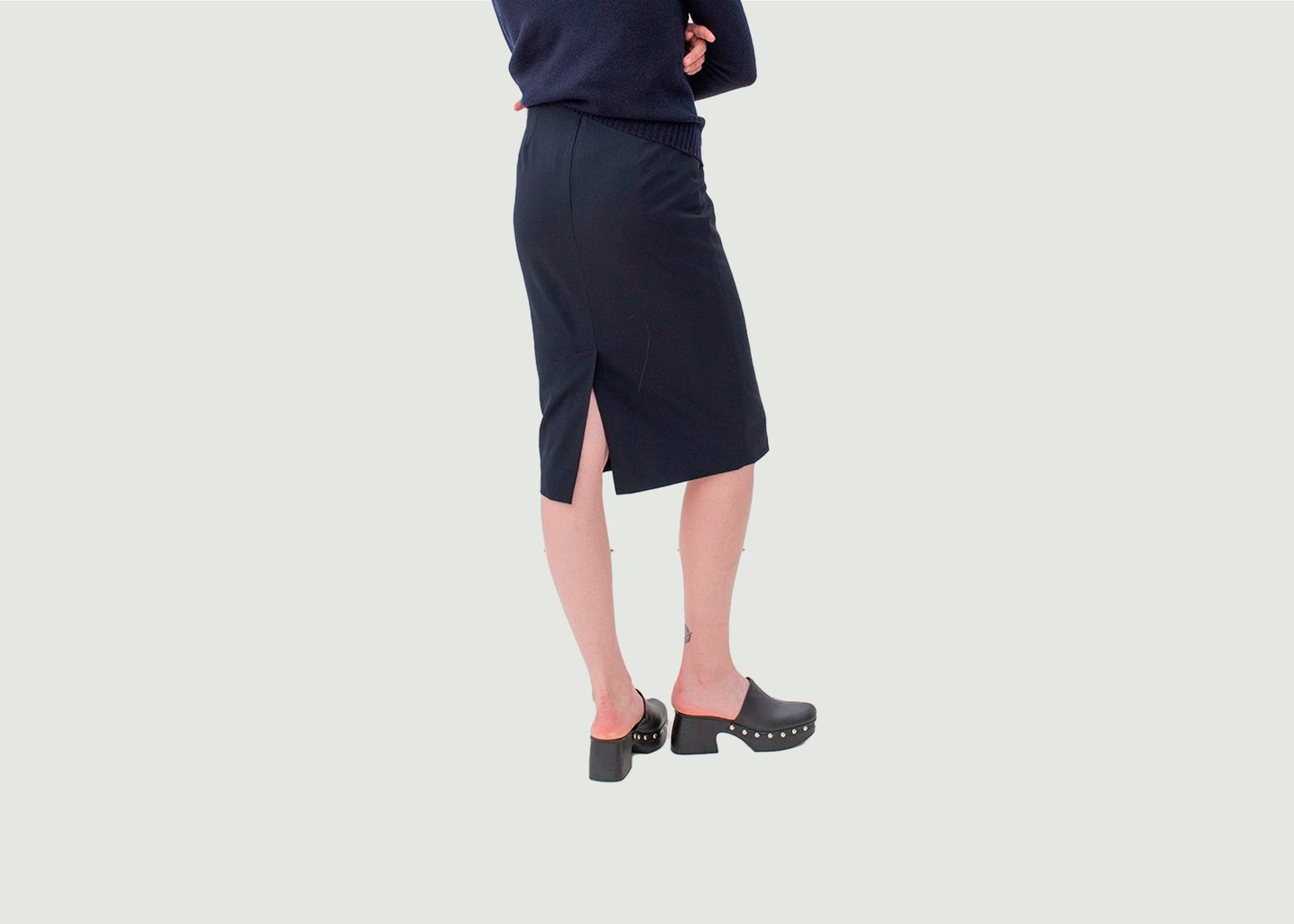 L'exception Jupe De Tailleur Forme Crayon Milan Bleu Marine 17H10