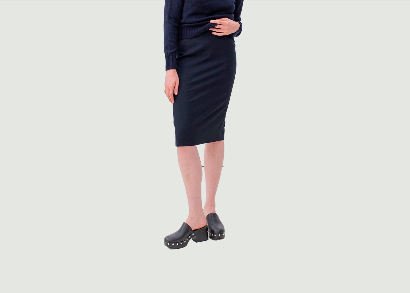 L'exception Jupe De Tailleur Forme Crayon Milan Bleu Marine 17H10