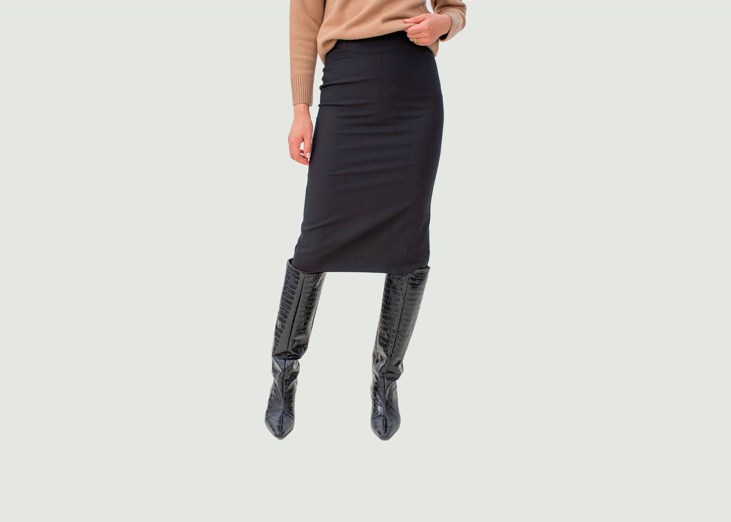 L'exception Jupe De Tailleur Forme Crayon Milan Noir 17H10