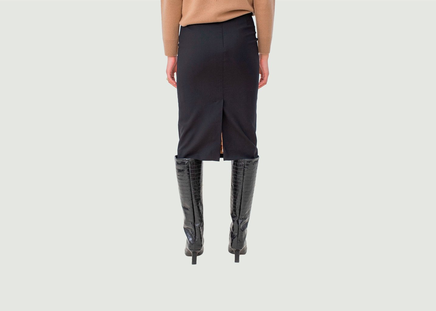 L'exception Jupe De Tailleur Forme Crayon Milan Noir 17H10