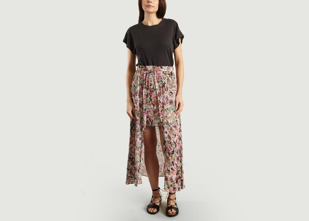 L'exception Jupe Fleurie Asymétrique Trent Multicolore IRO Paris