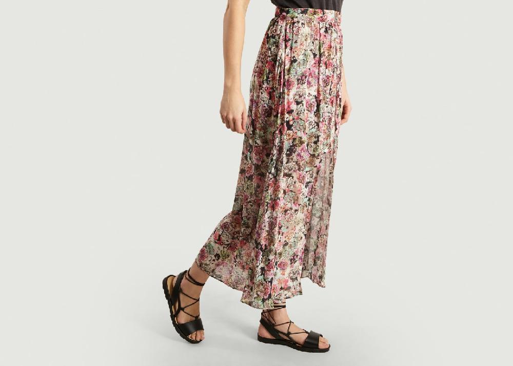 l'exception Jupe Fleurie Asymétrique Trent Multicolore IRO Paris