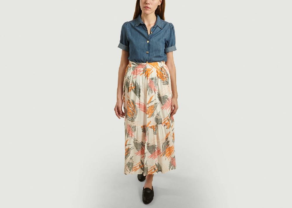 L'exception Jupe Longue Leaf Imprimée Multicolore Closed