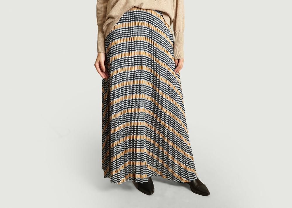 l'exception Jupe Longue Plissée Motif Fantaisie Juliette Multicolore Samsoe & Samsoe