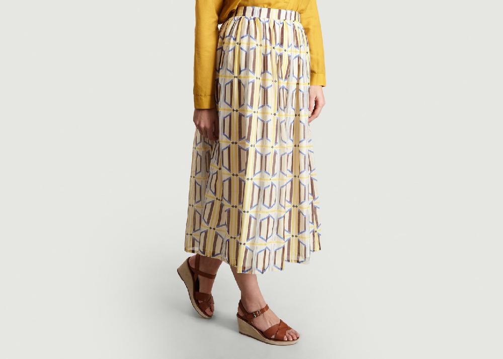 L'exception Jupe Mi Longue Print Fantaisie Juice Multicolore Chloé Stora