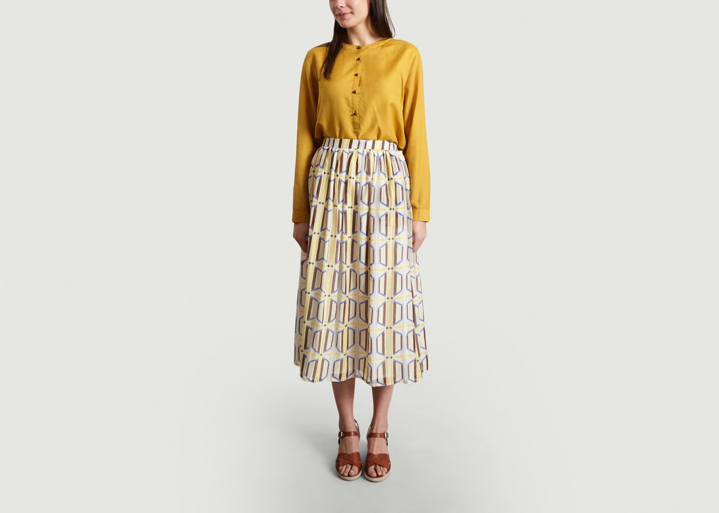 L'exception Jupe Mi Longue Print Fantaisie Juice Multicolore Chloé Stora