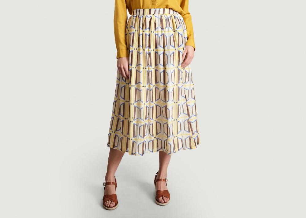 l'exception Jupe Mi Longue Print Fantaisie Juice Multicolore Chloé Stora