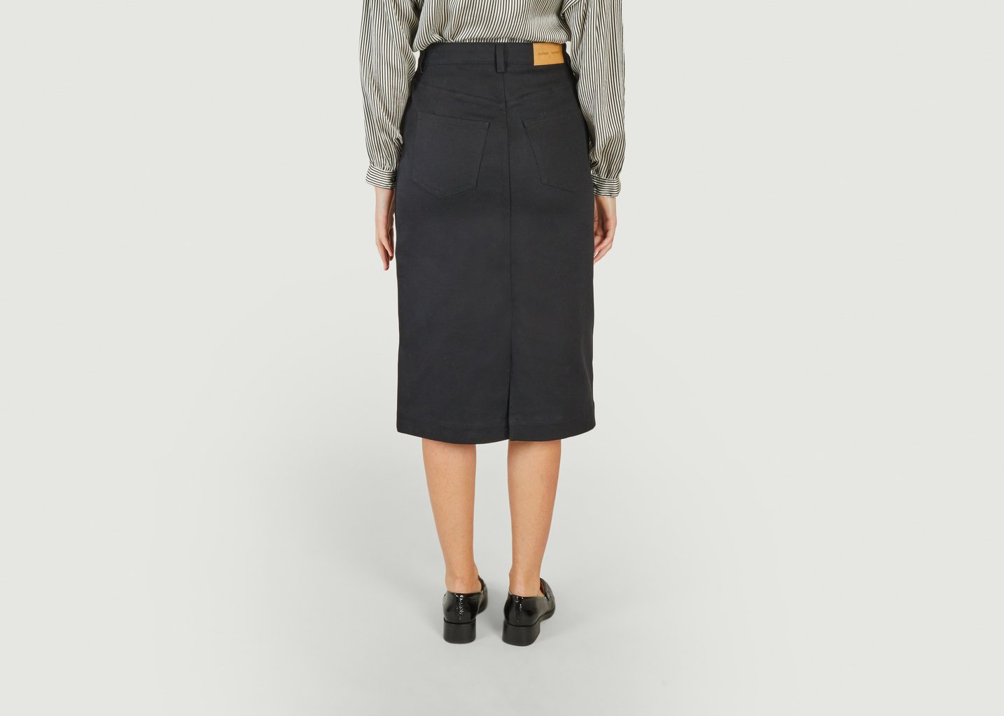 L'exception Jupe Midi En Denim Raya Noir Samsoe & Samsoe