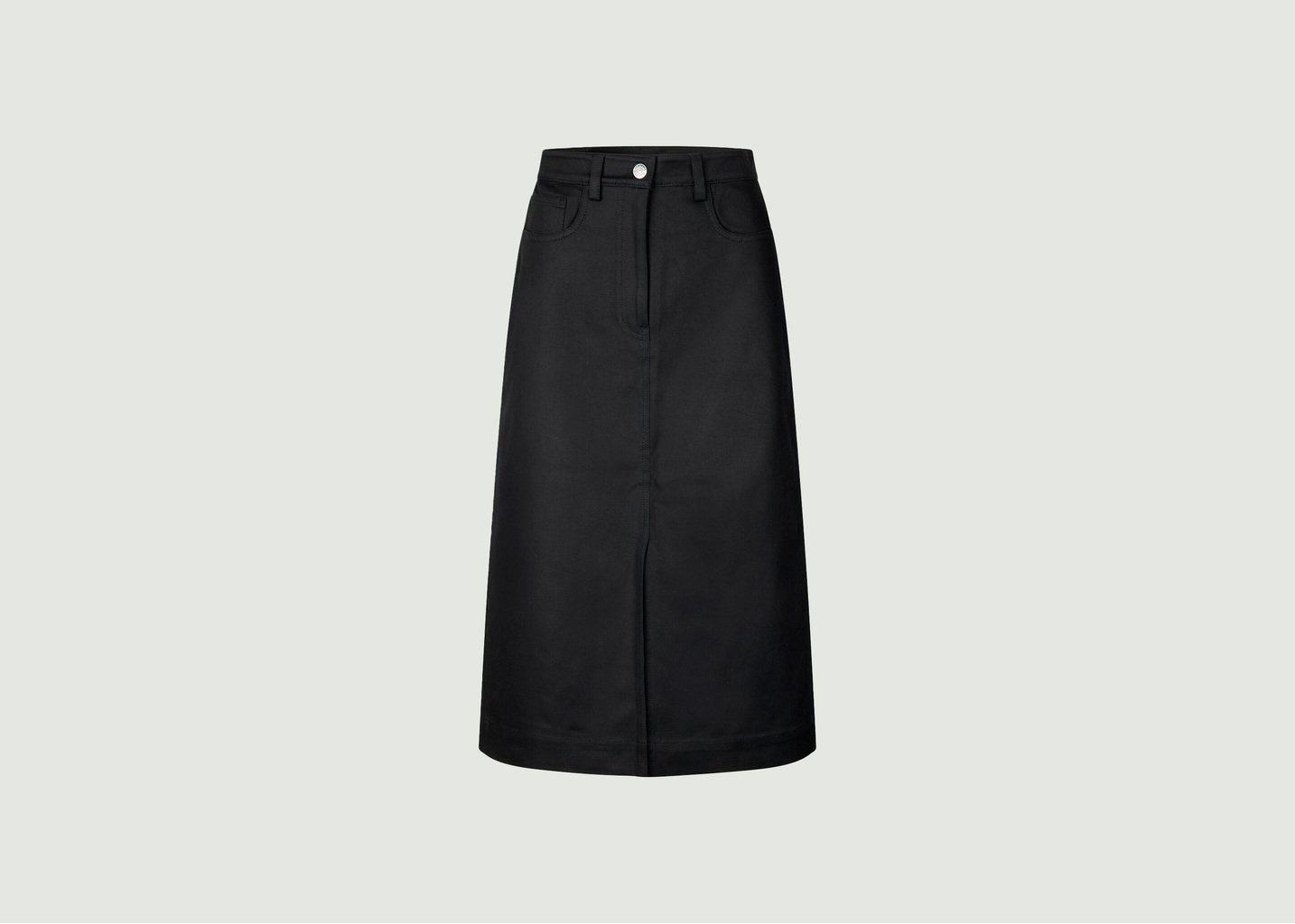 l'exception Jupe midi en denim Raya Noir Samsoe & Samsoe
