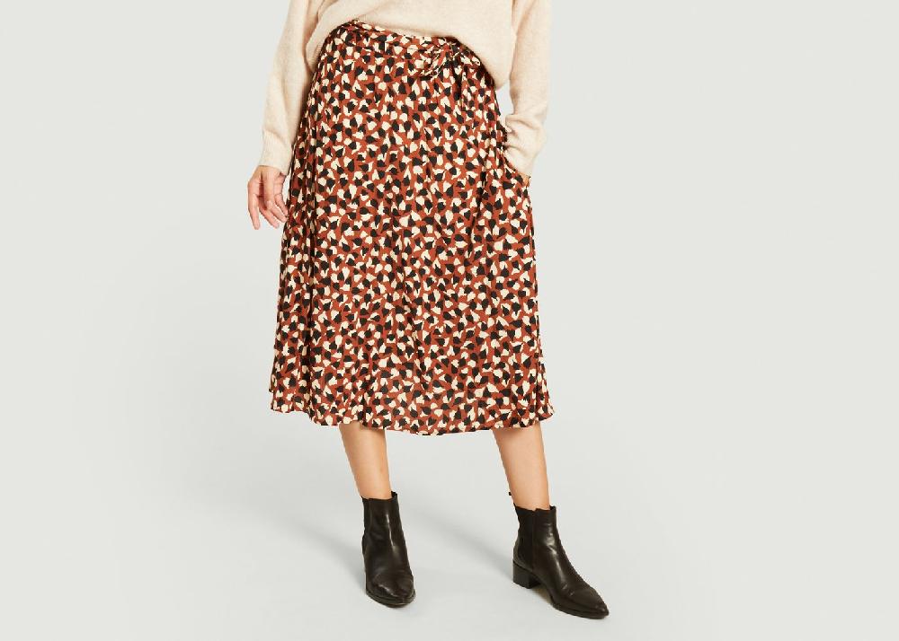 l'exception Jupe midi imprimée Patti Colchique Multicolore Tinsels