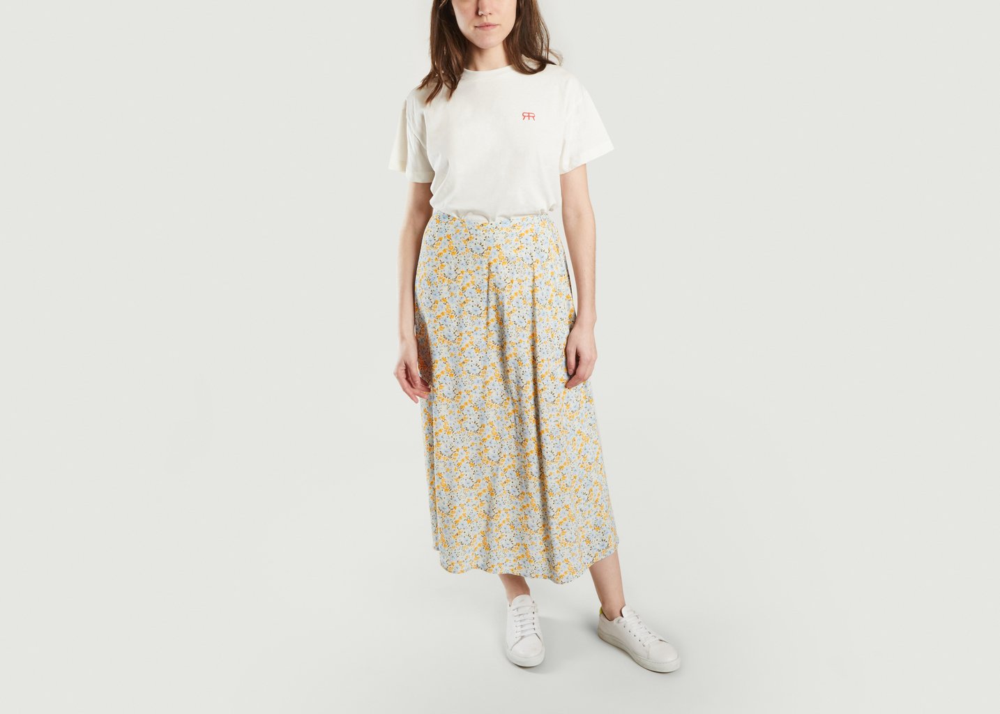L'exception Jupe Midi Motif Fleuri Andina Multicolore Samsoe & Samsoe