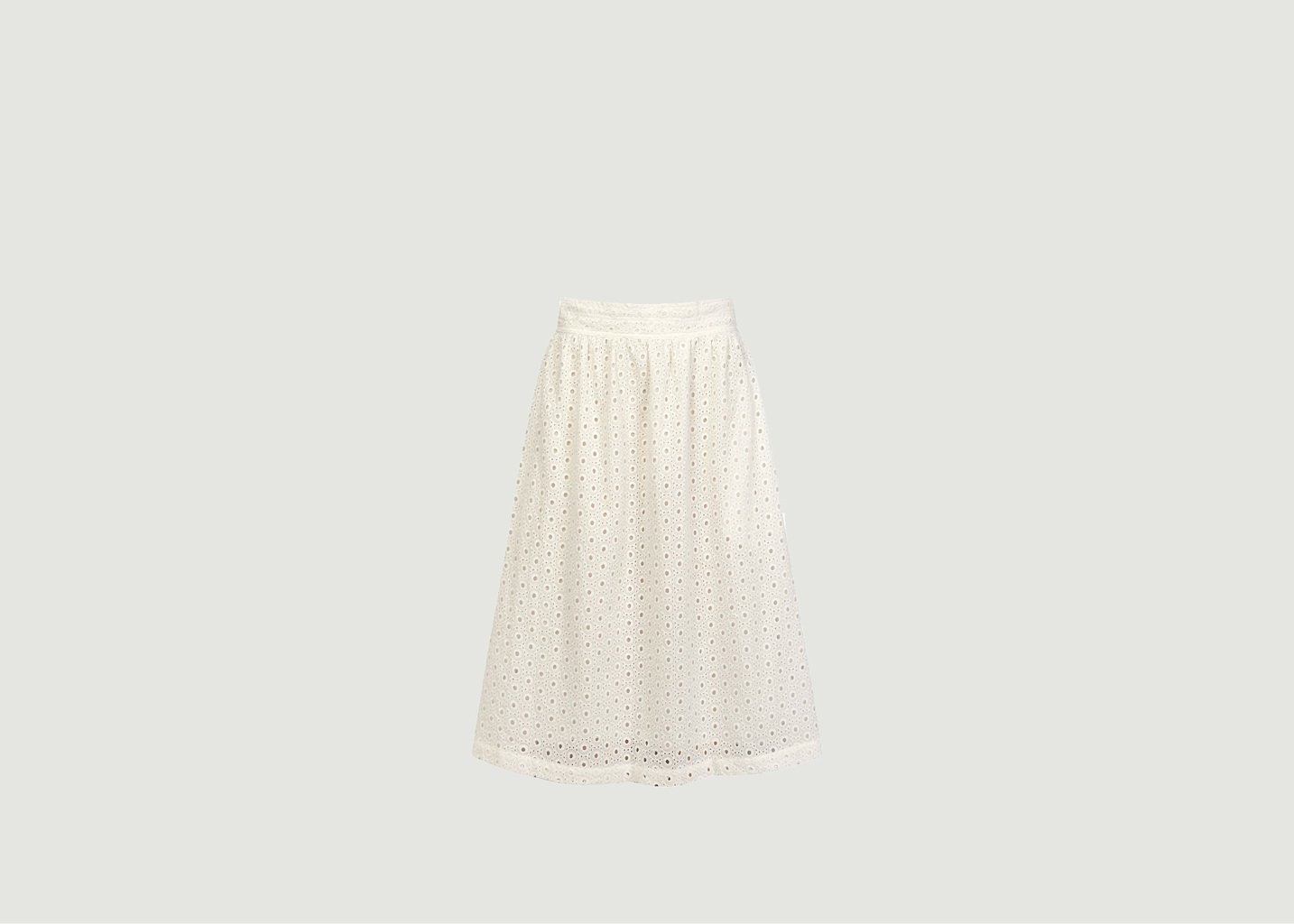 l'exception Jupe midi Nami en coton biologique Blanc komodo