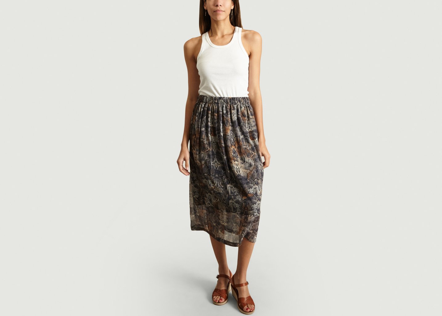 L'exception Jupe Motif Serpent Samira Gris Maison Olga