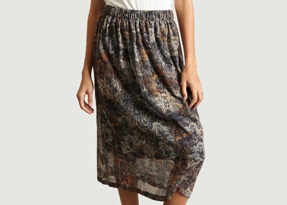 l'exception Jupe Motif Serpent Samira Gris Maison Olga