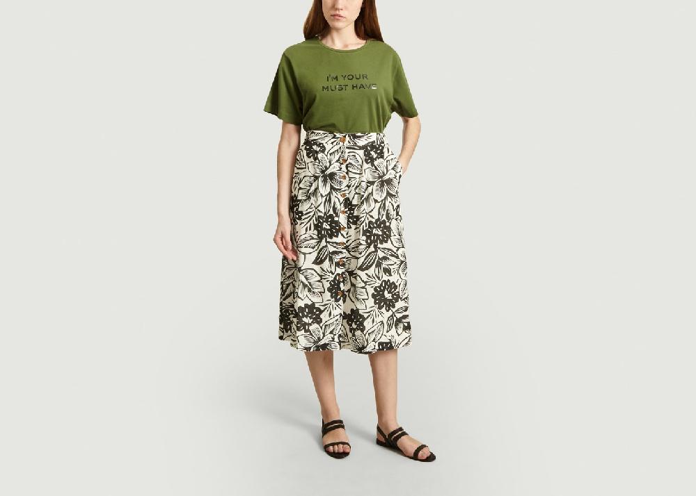 L'exception Jupe Nemours Longueur Midi Boutonnée Noir Tinsels