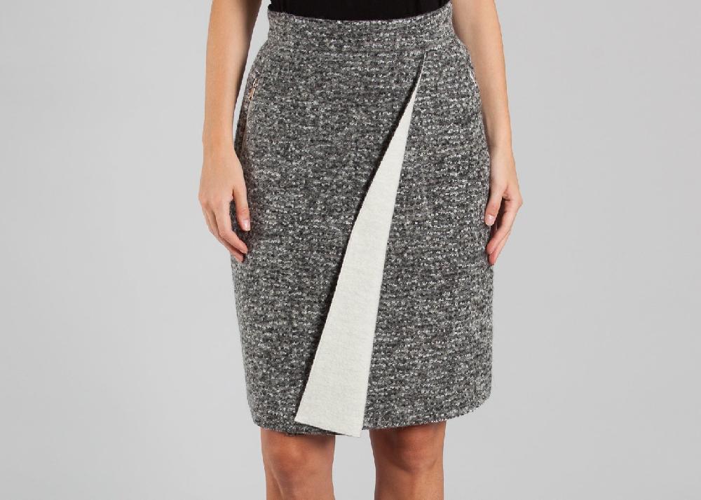 l'exception Jupe Portefeuille Gris JC de Castelbajac