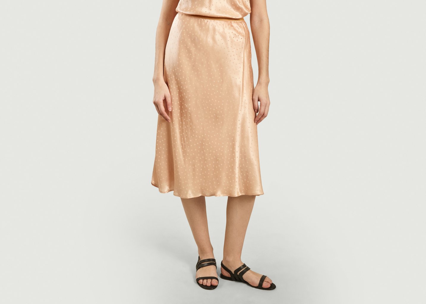 l'exception Jupe Saloon Soie Dots Rose Pâle Mes Demoiselles