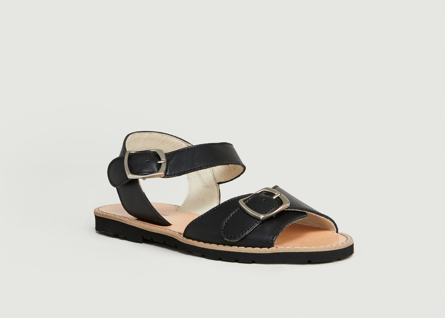 l'exception Avarca Boucle Noir Minorquines