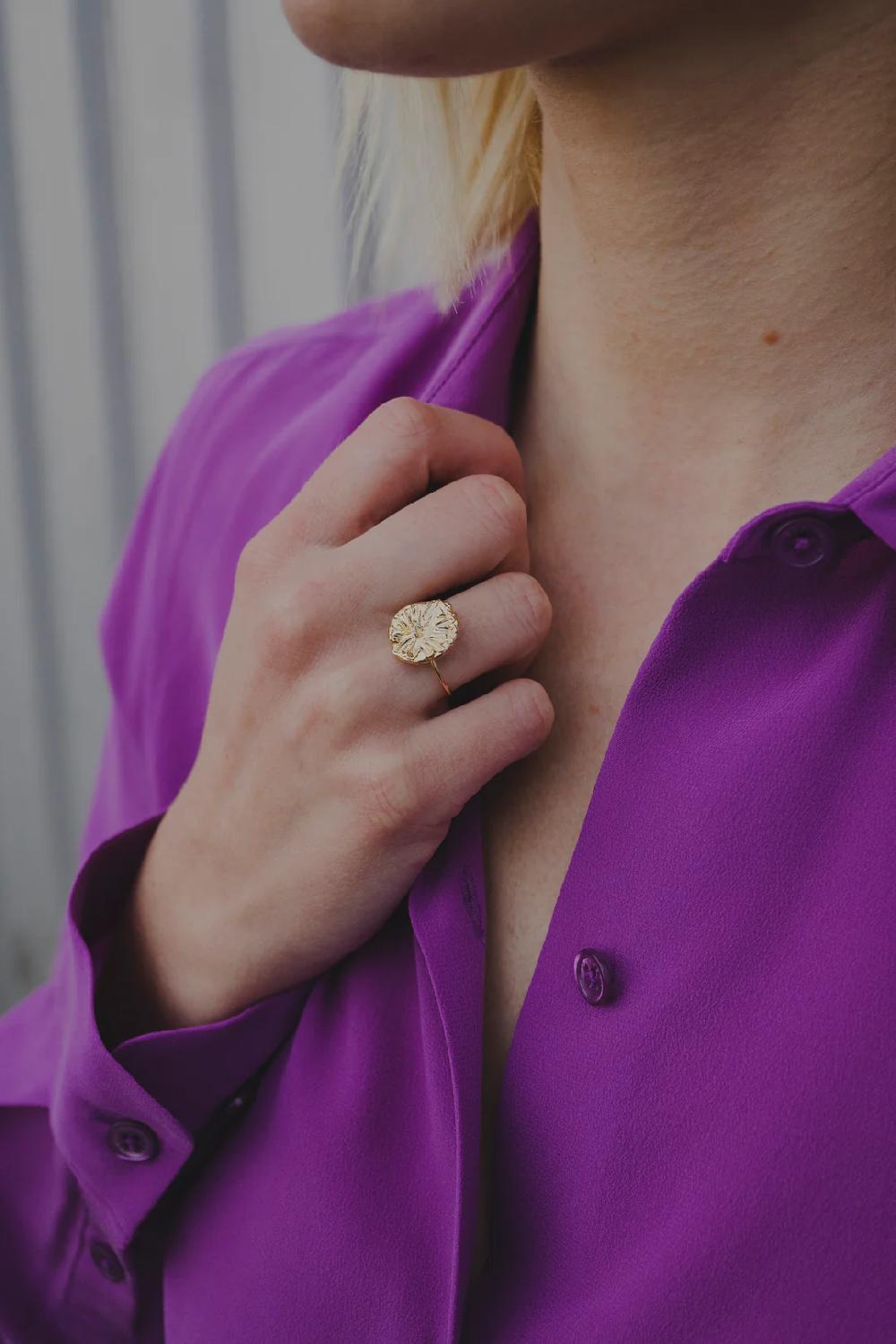 L'exception Bague Anémone Or Ennato