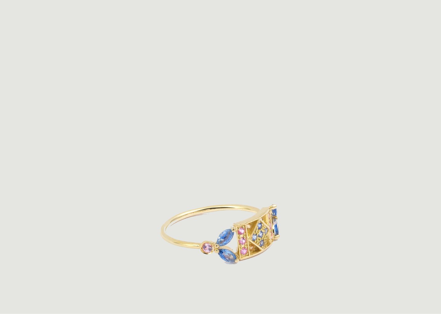 L'exception Bague Ava 2 Bleue Or Sophie D'Agon