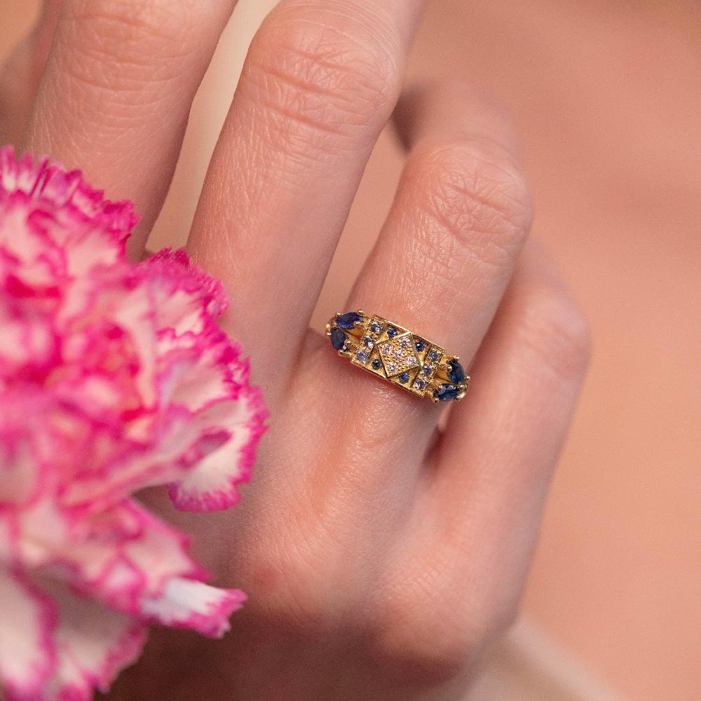 L'exception Bague Ava 2 Marine Or Sophie D'Agon