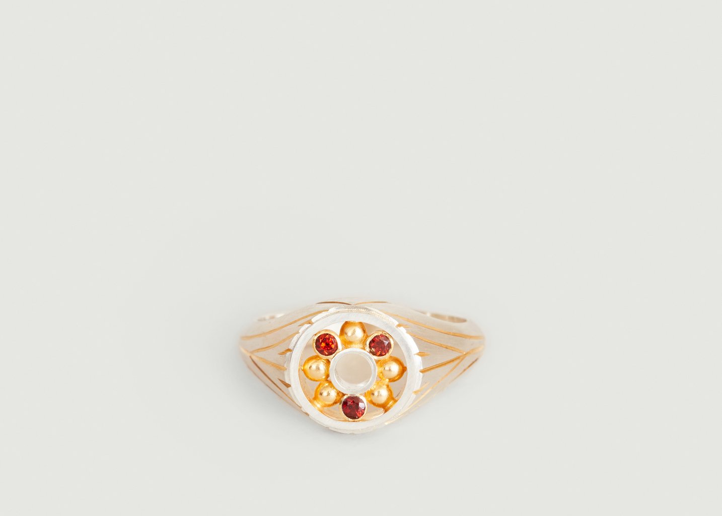 l'exception Bague Déroulement Grenats Argent HYQS