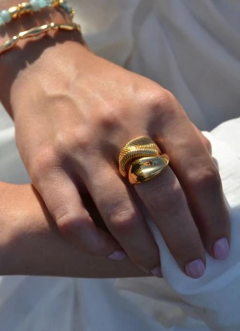 L'exception Bague Double Trouble Or Aerea Studio