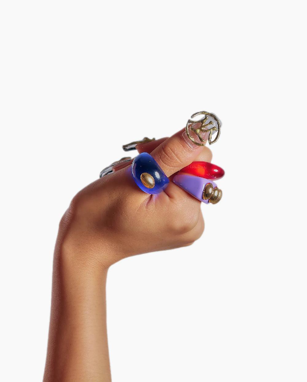 L'exception Bague En Plastique Oasis Bleu La Manso