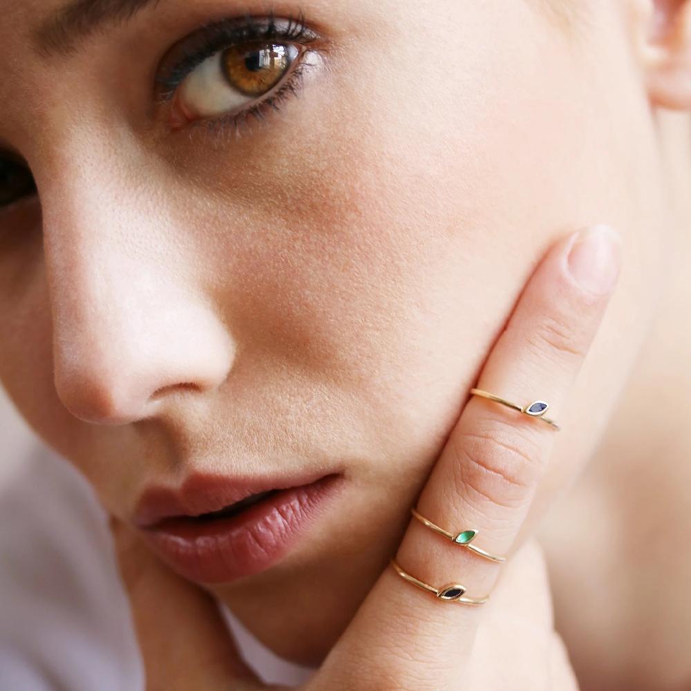 L'exception Bague Georgia 1 Bleue Or Sophie D'Agon