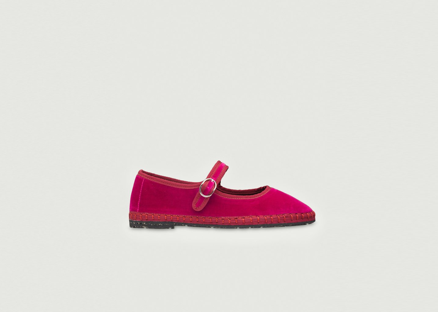 l'exception Ballerine Pip en velours Rose Flabelus