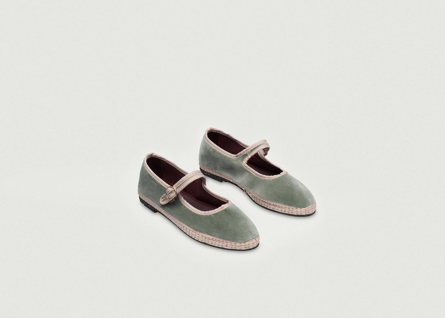 L'exception Ballerine Uta En Velours Gris Flabelus