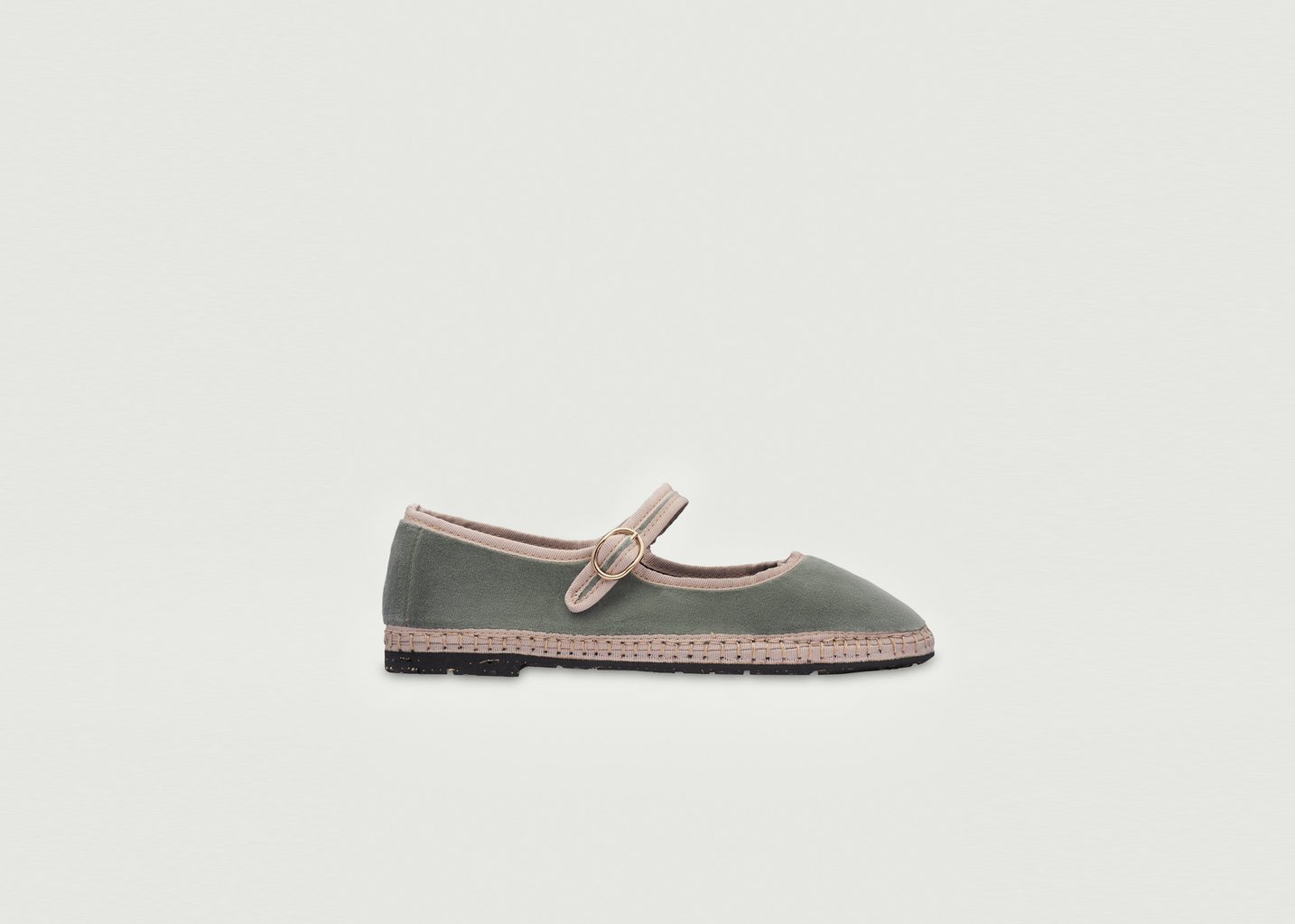 l'exception Ballerine Uta en velours Gris Flabelus