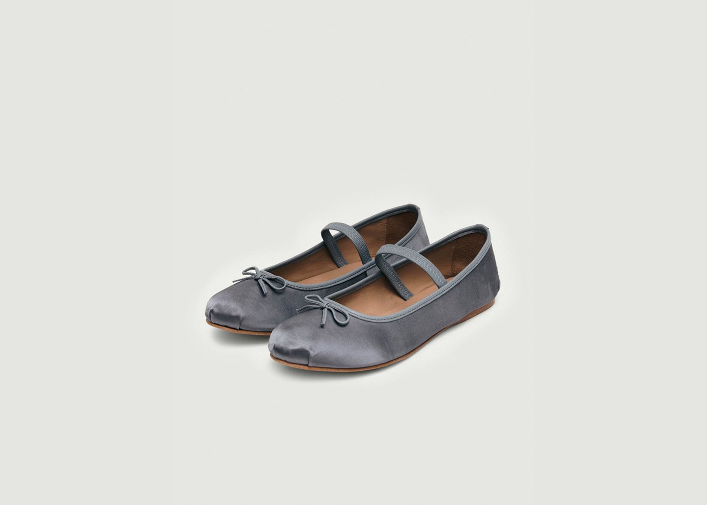 L'exception Ballerines En Satin Odette Gris Alohas