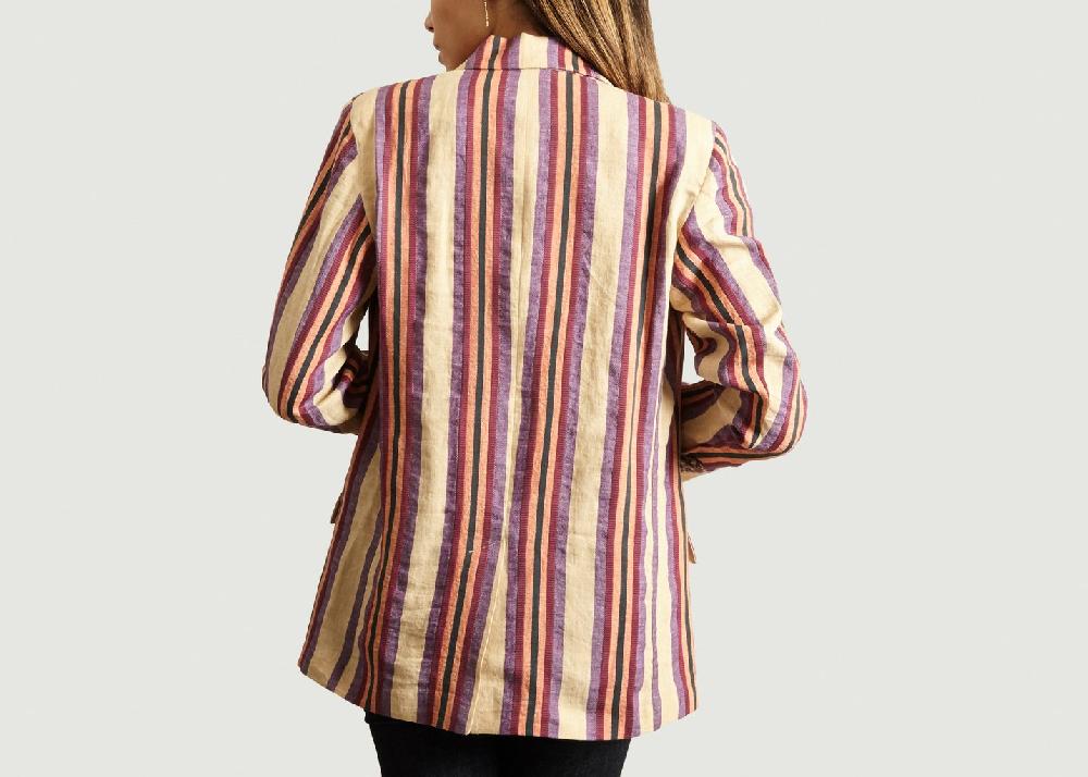 L'exception Blazer Croisé En Lin Beige Laquintane
