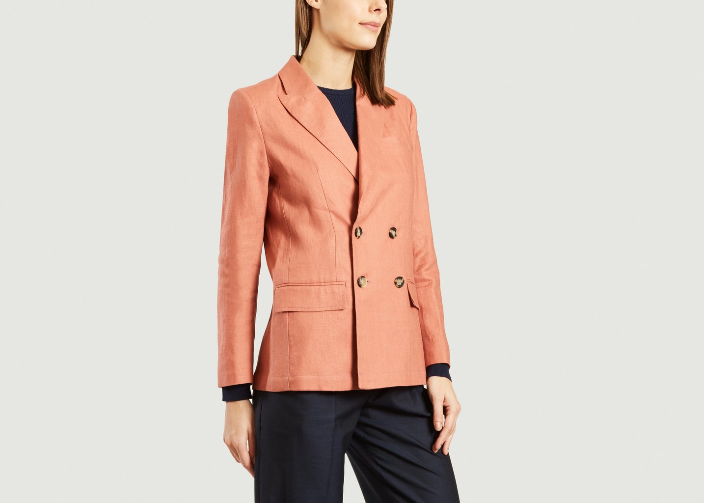 L'exception Blazer Croisé Rose Laquintane