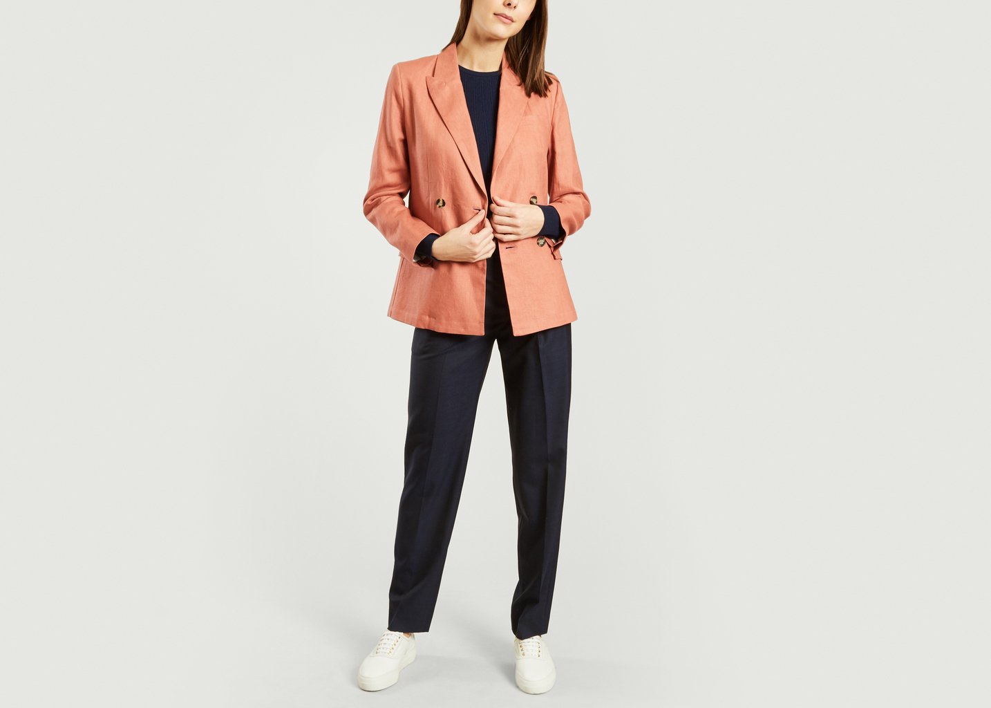 L'exception Blazer Croisé Rose Laquintane