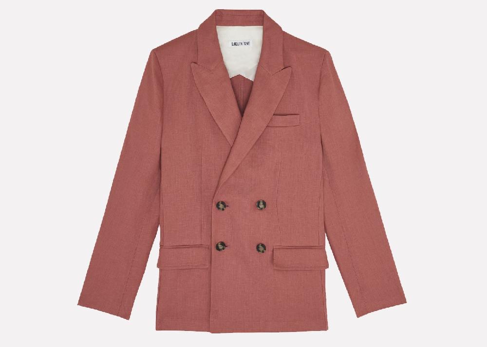l'exception Blazer Croisé Rose Laquintane