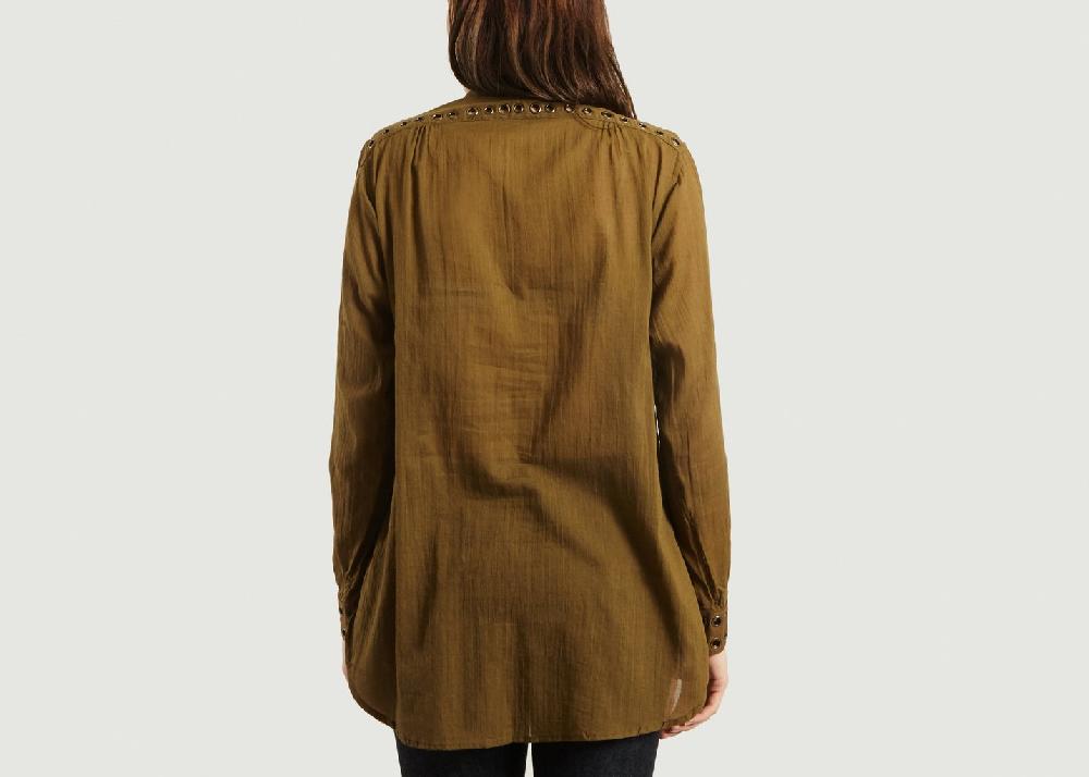 L'exception Blouse à Oeillets Marron Laurence Bras