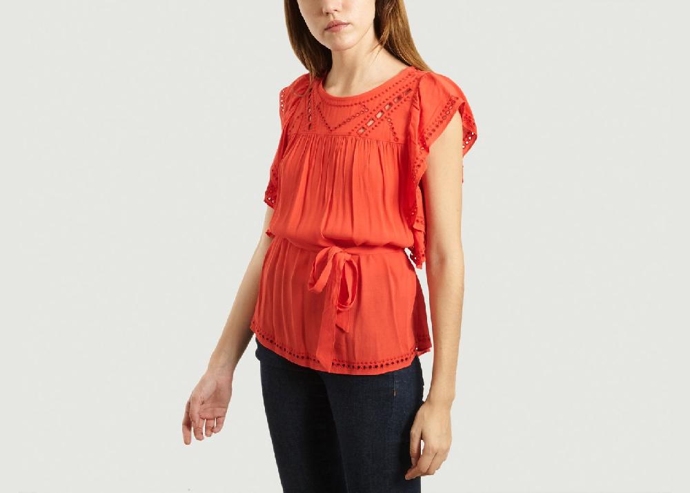 L'exception Blouse Ceinturée Lany Rouge Suncoo
