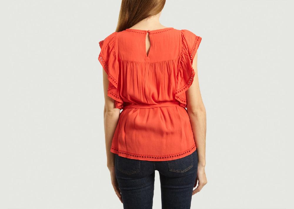 L'exception Blouse Ceinturée Lany Rouge Suncoo