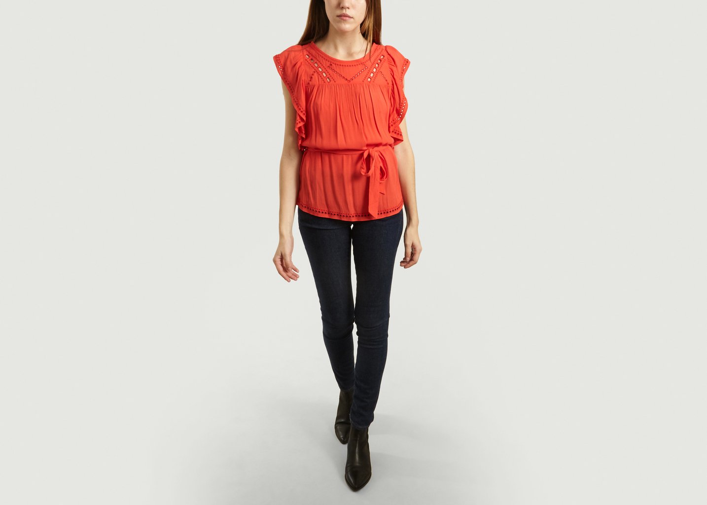 L'exception Blouse Ceinturée Lany Rouge Suncoo